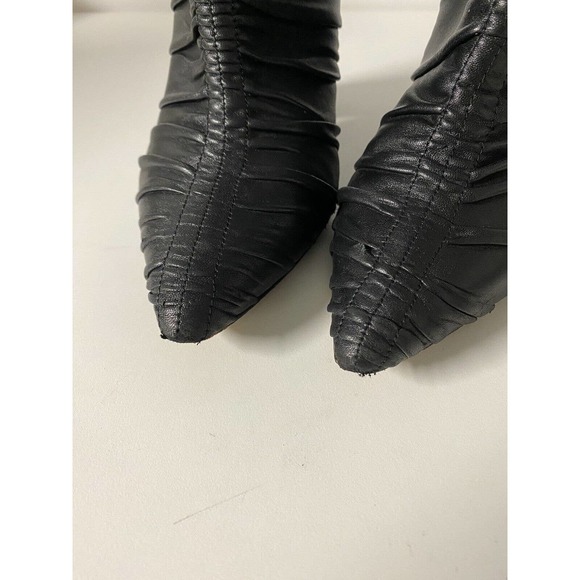 Sigerson Morrison Kimay Ruched Ankle Boot Bootie Black Pointed Toe Back … - Picture 3 of 11